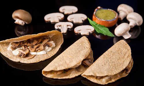 Mushroom Quesadillas on a griddle