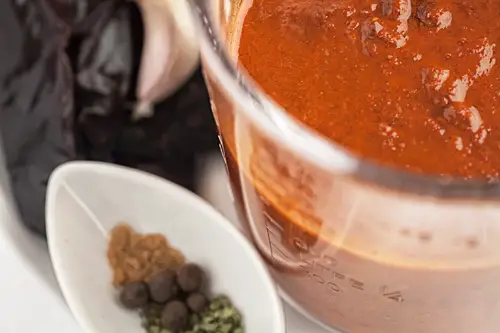 The Adobo Salsa with some of the ingredients that are used in its preparation