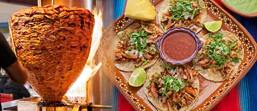 Tacos al Pastor prepared in a taco shop