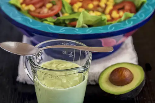 The Avocado Vinaigrette served in a salad